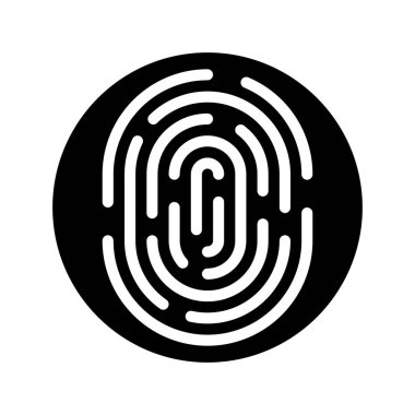 parmak izi simgesi, vektör çizimi