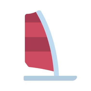 Rüzgâr sörfü düz simgesi, vektör illüstrasyonu 