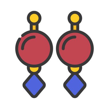 Çember Küpeler ikon tasarım vektör çizimi 