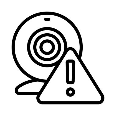 Web Kamerası Uyarı Web simgesi vektör çizimi