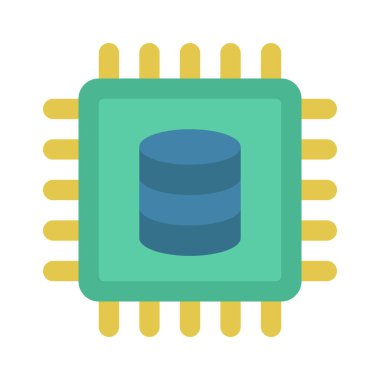 İşlemci veri simgesi, işlemci bilgi simgesi, vektör illüstrasyonu 