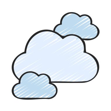 beyaz arkaplanda izole edilmiş bulut simgesi vektörü