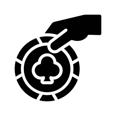 Poker Chips simgesi, vektör illüstrasyonu basit tasarım