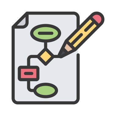 iş Akış Çizelgesi simgesi, vektör illüstrasyonu