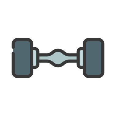 İki Tekerlek Eksen düz simgesi, vektör illüstrasyonu 