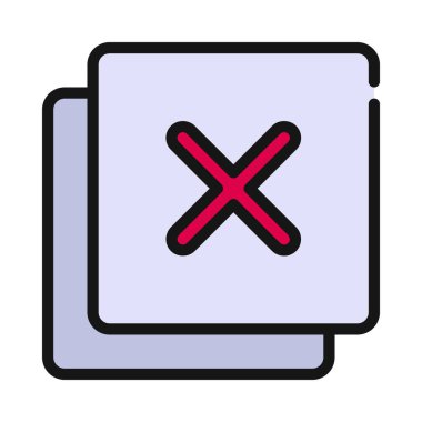 Çapraz İmzalı düz simge, vektör illüstrasyonunu sil 