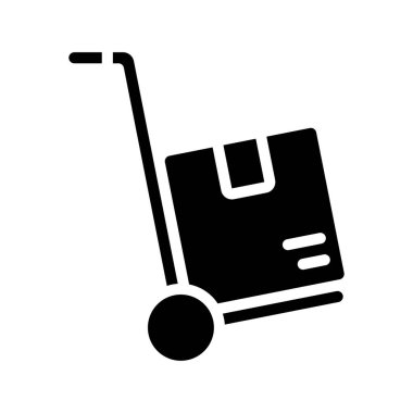 Dolly Parsel sembolü düz simge, vektör illüstrasyonu                        