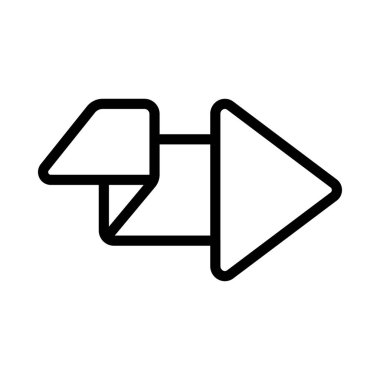 Beyaz arkaplanda ok Banner simgesinin vektör illüstrasyonu 