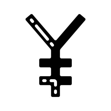 Yen para birimi işaret vektör illüstrasyonu