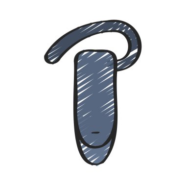 Bluetooth Kulaklık Simgesi Basit Vektör İllüstrasyonu