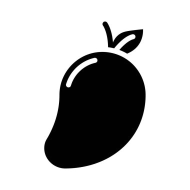 Mango Meyve Simgesi Basit Vektör İllüstrasyonu