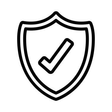 Kalkan simgesini, vektör illüstrasyonunu işaretle