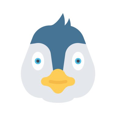 Beyaz arkaplandaki penguen, vektör 