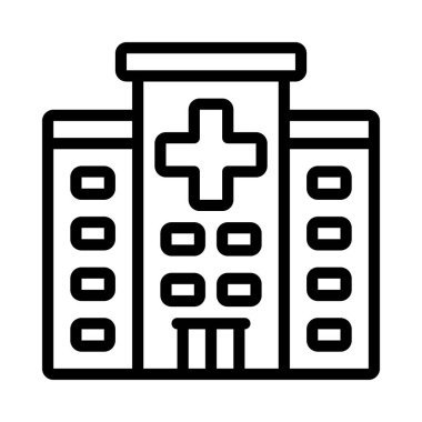 Hastane simgesi, vektör illüstrasyonu  
