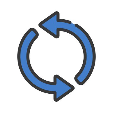 Döngü Okları simgesi beyaz arkaplanda izole edildi. vektör.