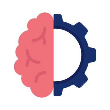 Cog Beyin Web simgesi vektör illüstrasyonu