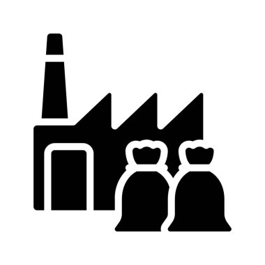 Çöp Fabrikası simgesi, vektör illüstrasyonu basit tasarım