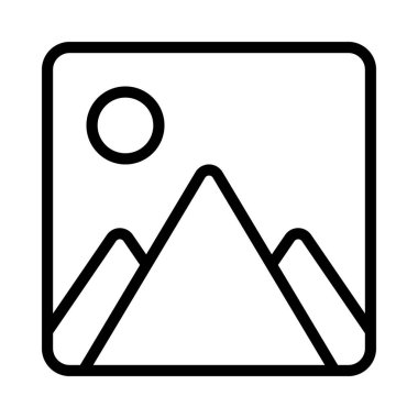 Peyzaj Resimleri Simgesi Basit Vektör İllüstrasyonu