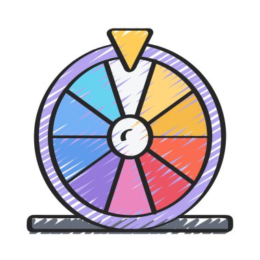 Prize Wheel web simgesi vektör illüstrasyonu