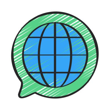 İnternet ileti simgesi, vektör illüstrasyonu  