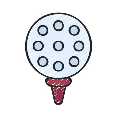 Golf Topu web simgesi vektör illüstrasyonu