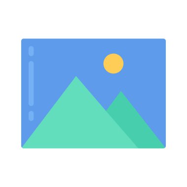 Dağların resmi Simge Basit Vektör İllüstrasyonu