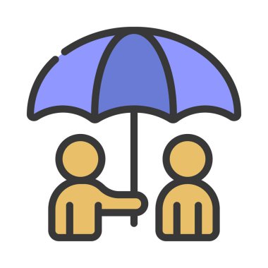 Kişisel Sigorta simgesi, vektör illüstrasyonu basit tasarım