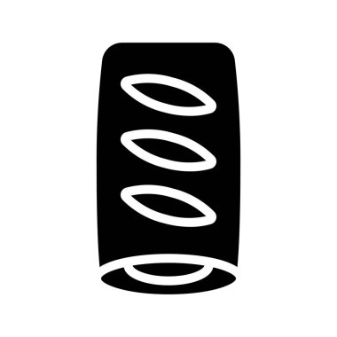 Sausage Roll düz simgesi, vektör illüstrasyonu 