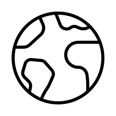 Dünya gezegeni simgesi, vektör illüstrasyonu basit tasarım