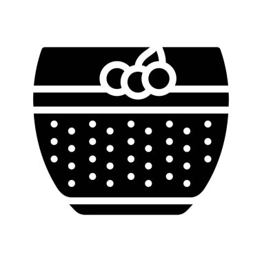 Chia Pudding düz simgesi, vektör illüstrasyonu 