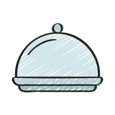 Oda Servisi Tabağı web simgesi vektör illüstrasyonu