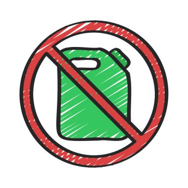 Benzin ikonu yok, vektör illüstrasyonu 