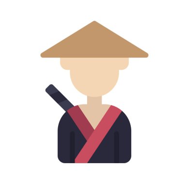 Japon Şapka Ninja simgesi, vektör illüstrasyonu