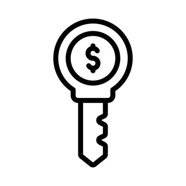 Finansal Anahtar Web simgesi vektör illüstrasyonu