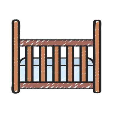 Beşik düz simgesi, vektör illüstrasyonu 