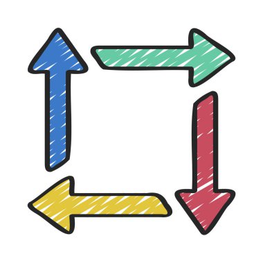 Kare Kes Okları web simgesi vektör çizimi