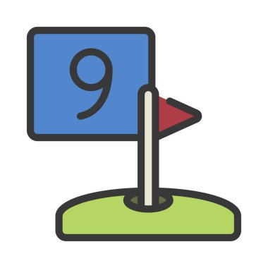 Delik Pisti düz simgesi, vektör illüstrasyonu 