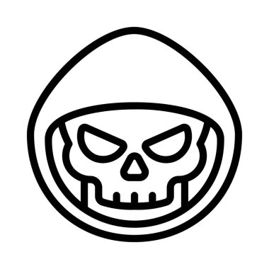 Kapüşonlu Hacker kafatası simgesi, özet biçimi 
