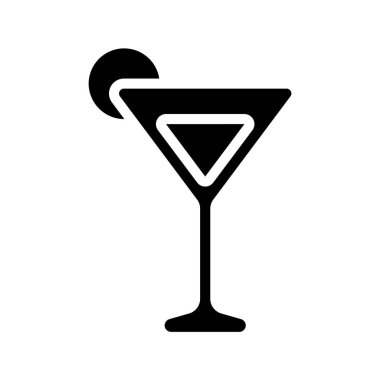 Kokteyl Martini ikonu vektör çizimi tasarımı