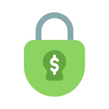 Para Kilidi web simgesi vektör çizimi