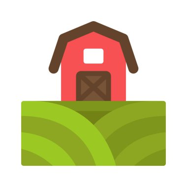 ev ikonu vektör illüstrasyonu. Çiftlik Arazisi 