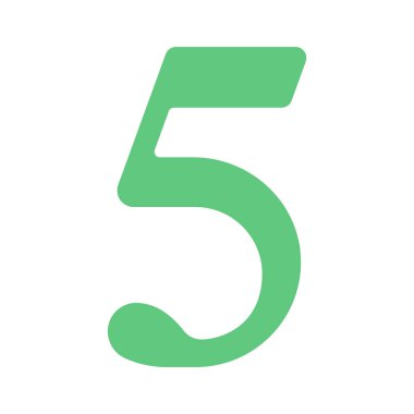 Beş düz simge, vektör illüstrasyonu 