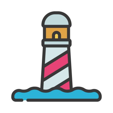 deniz feneri vektör simgesi, illüstrasyon 