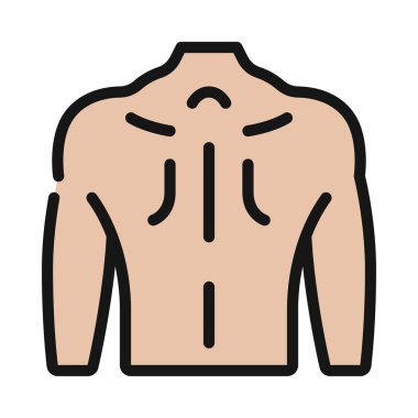 Erkek Sırtı ağ ikonu vektör illüstrasyonu