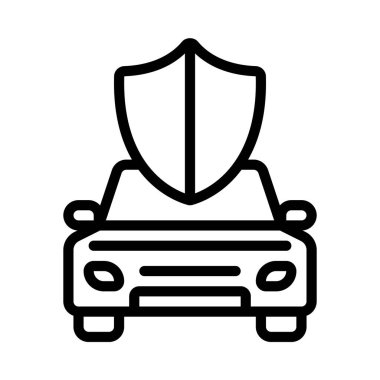 Araba Sigortası Web simgesi vektör illüstrasyonu