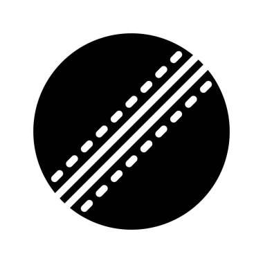 Kriket topu simgesi, vektör illüstrasyonu 