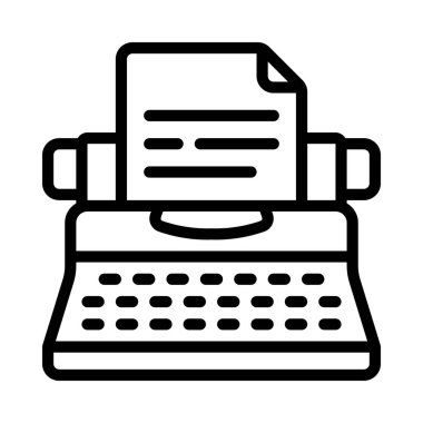 Daktilo düz vektör illüstrasyon tasarımı