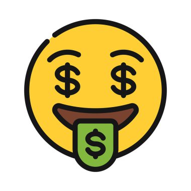 Açgözlü web simgesi vektör illüstrasyonu