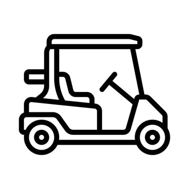 Golf Cart web simgesi vektör illüstrasyonu