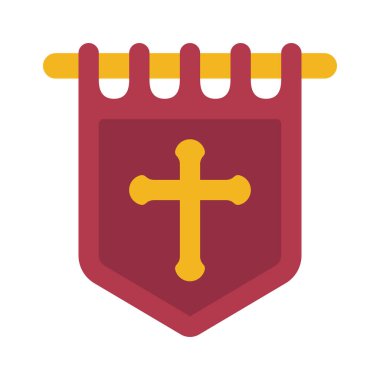 War Banner düz simgesi, vektör illüstrasyonu 